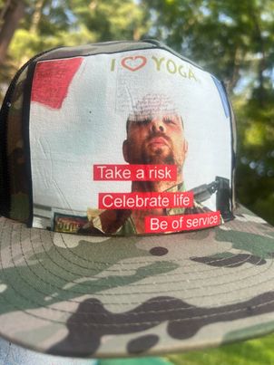 Moses Love Take a Risk Celebrate Life Be of service HIGH Profile Camo Cap