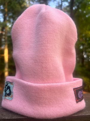 PINK Missionaries of Consciousness OM Knit Cuffed Beani