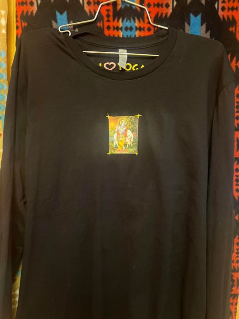 Lord Krishna Long Sleeved Patched Shirt.. Size Large