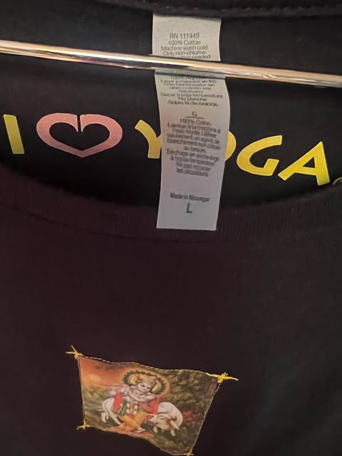 Lord Krishna Long Sleeved Patched Shirt.. Size Large