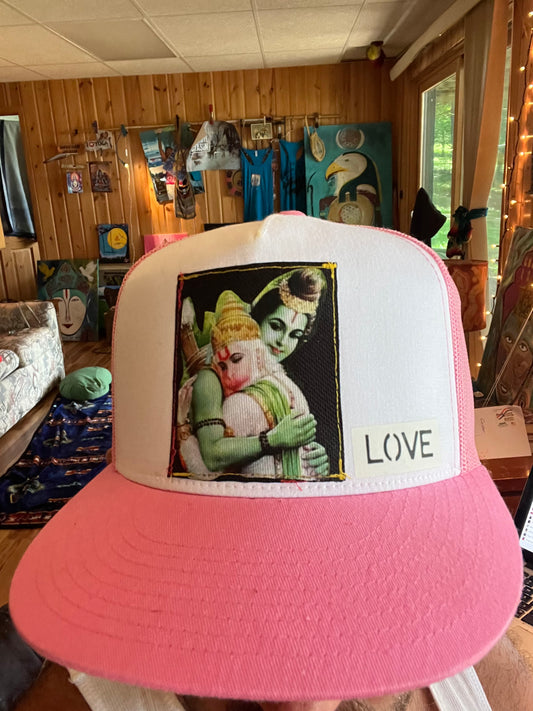 Ram & Hanuman High-Profile Hat (Pink)