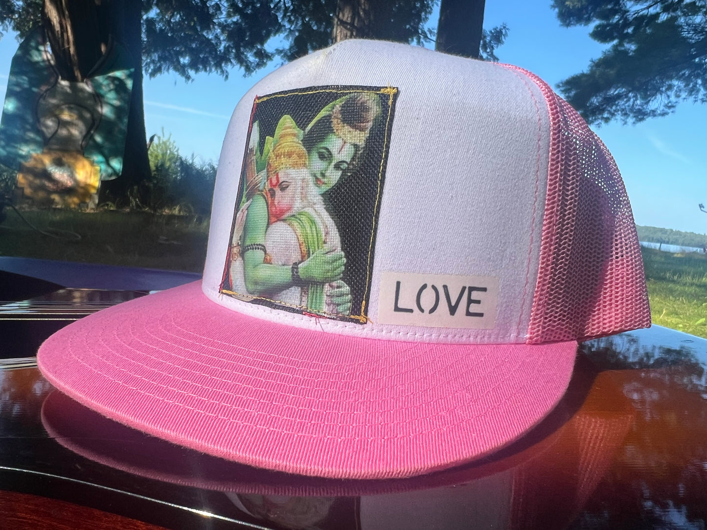 Ram & Hanuman High-Profile Hat (Pink)