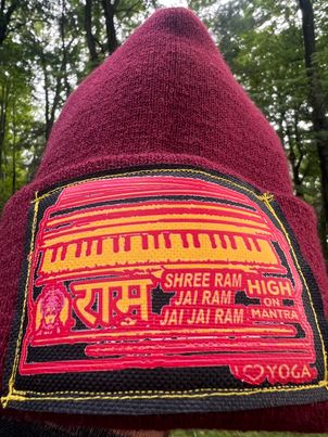 Harmonium Shree Ram, Hanuman, Hight on Mantra  Cuffed Beani Knit Cap