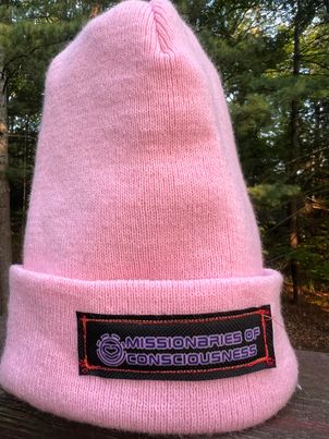 PINK Missionaries of Consciousness OM Knit Cuffed Beani