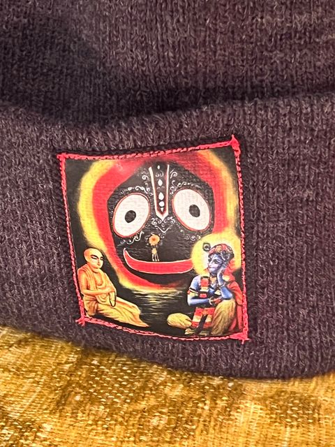 Jagannath Krishna Lord Chaitanya Cuffed Beanie