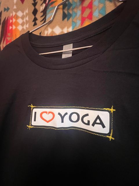 i love yoga patched long sleeve Size Medium