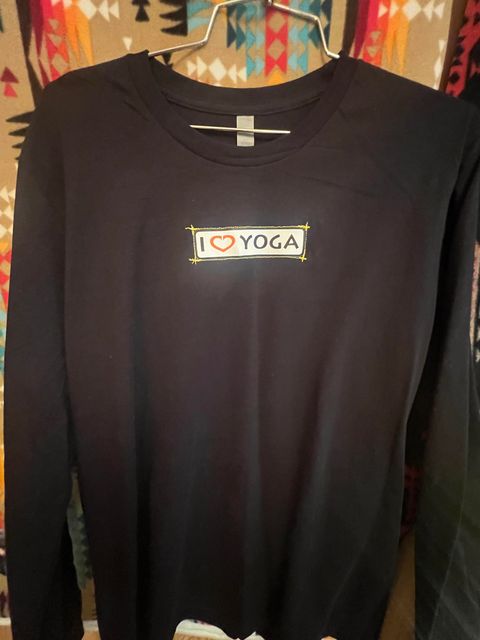 i love yoga patched long sleeve Size Medium